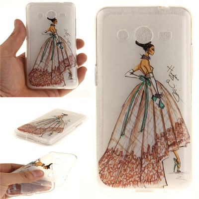 

Hand-painted dress Pattern Soft Thin TPU Rubber Silicone Gel Case Cover for SAMSUNG GALAXY Core 2/G355H