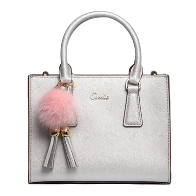 

Cassley (cassile) simple fashion hair ball leather handbag mini handbag shoulder Messenger bag T161011301T6 volcanic ash