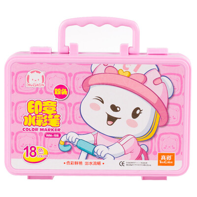 

True color Truecolor WM-108 true color cool acridine series small barrel seal watercolor pen 18 color pink