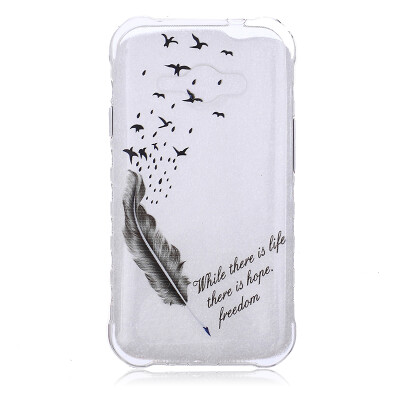 

Feathers and birds Pattern Soft Thin TPU Rubber Silicone Gel Case Cover for SAMSUNG GALAXY J1 Ace