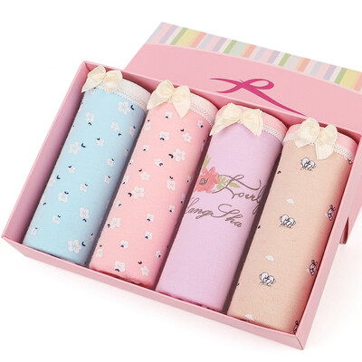 

Langsha Women&39s Underwear 4 Women&39s Cotton Triangle Women&39s Trousers Print Sexy Gift Box Striped Pattern 165L Code