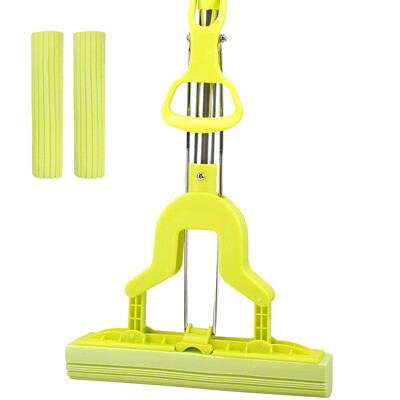 

The United States Tim Leqing Feng plastic mint mop hands-free three sections of stainless steel rods folded folding water sponge mop plastic cotton head 28cm MTL-JM027