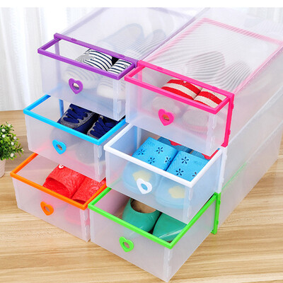 

Qing Wei transparent shoe box thick drawer combination of plastic storage box male models 6 installed color