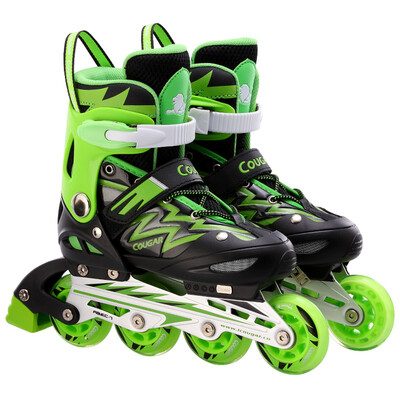 

Couples (COUGAR) skates children's skates shoes men and women adjustable roller skates lightning single shoes MZS835L-12 pink S code