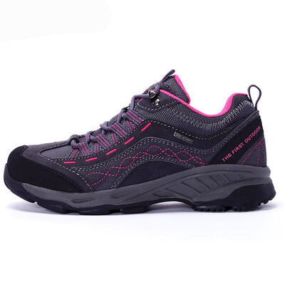 

THE FIRST OUTDOOR hiking shoes outdoor hiking breathable comfort damping hiking shoes 844556 female gray rose red 35 yards