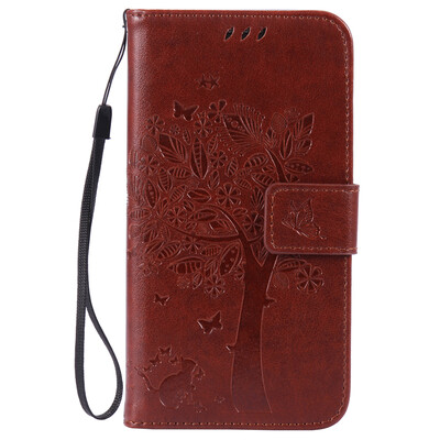 

Brown Tree Design PU Leather Flip Cover Wallet Card Holder Case for SAMSUNG G530