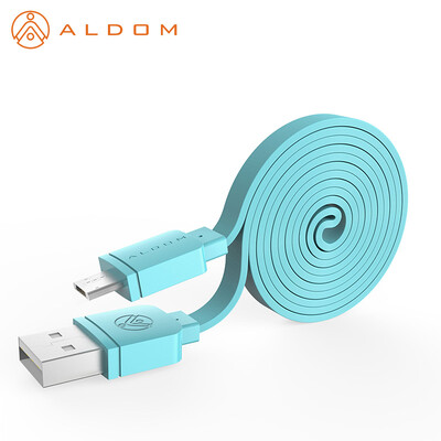 

Aldom Flat Micro USB Cable 2A For Samsung galaxy LG HTC Android Mobile Phone Charger Data Sync Cable 1M For Lightning iPhone 5 6