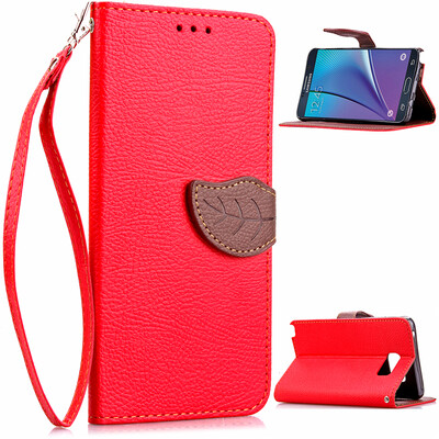 

Red Design PU Leather Flip Cover Wallet Card Holder Case for Samsung Galaxy Note 5/N9200