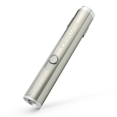 

paulone USB Charger Stainless Steel Flashlight Laser Flashlight Portable Emergency Lighting LED Small Flashlight UV Checkout USB9128 Silver