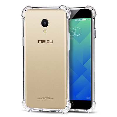 

Cool Le Feng anti-crash shell charm blue 5 mobile phone case transparent protective cover TPU shell air cushion drop silicone full package soft shell for Meizu charm blue 5