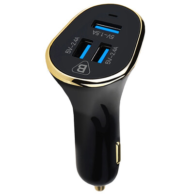 

BIAZE MC6 Dual USB / выход 2.4A плоский автомобильное зарядное устройство / универсальный мобильный телефон зарядка автомобиля Тиран золото