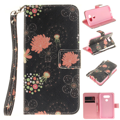 

Colorful flowers Design PU Leather Flip Cover Wallet Card Holder Case for LG G5