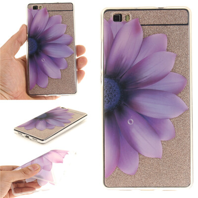 

Half flower Pattern Soft Thin TPU Rubber Silicone Gel Case Cover for HUAWEI P8 LITE