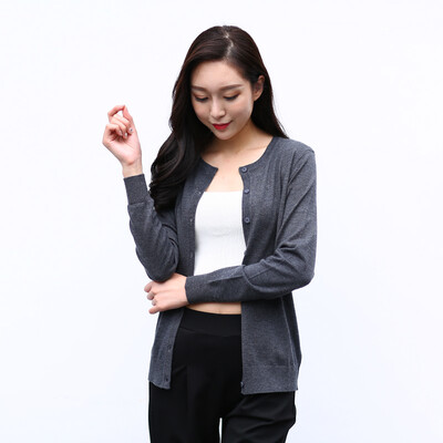 

Antarctic (Nanjiren) Knitwear Women's Fashion Cardigan Slim Long Sleeve Sweater Women's Gray XL (170/84)