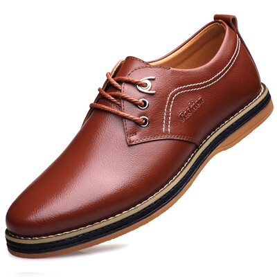 

Poitulas Men s low - level flat - bottomed shoes lace - hole shoes 5838 brown 42