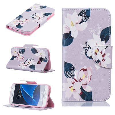

Gray lily Design PU Leather Flip Cover Wallet Card Holder Case for SAMSUNG GALAXY S7