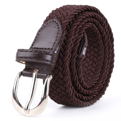 

LovingLilies Belt High-grade Ladies Stretch Stretch Knitted Needle Belt Belt This series is finer&shorter suitable for ladies or children Brown