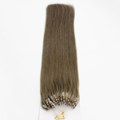 

100% Brazilian Virgin Remy Hair #18 Ash Blonde Double Drawn Straight Micro Bead Loop Ring Hair Extensions 1g/s