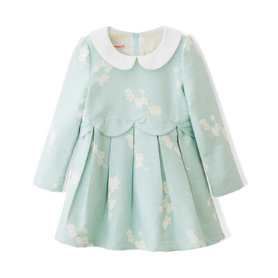

Flossie Flordeer French children's clothing girl jacquard doll collar dress F6001 pink green 120