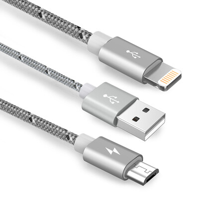 

Зеленый гигант (llano) Линия данных Apple Эндрюс Микро-кабель для передачи данных по мобильному телефону для зарядки данных один под-два перезаряжаемого кабеля можно заряжать на 1 метр глубиной серого