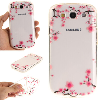 

Up and down plum blossom Pattern Soft Thin TPU Rubber Silicone Gel Case Cover for SAMSUNG Galaxy S3 I9300