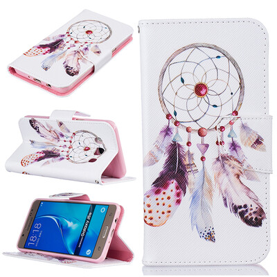 

Feather wind chimes Design PU Leather Flip Cover Wallet Card Holder Case for SAMSUNG Galaxy J5 2016J510