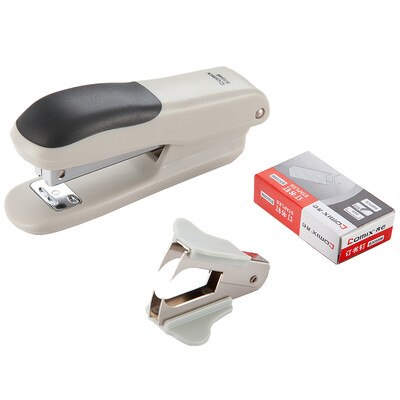 

(COMIX) 12 # comfortable non-slip stapler 3 color matching 3 boxes of staples office stationery B3027E