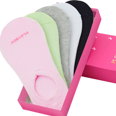 

Jingdong Supermarket] Playboy 2260 summer invisible socks female anti-slip shallow mouth socks female socks thin 5 double color