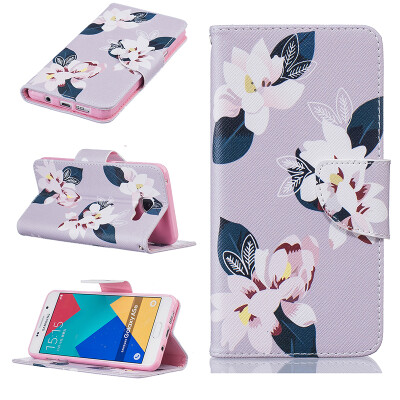 

Gray lily Design PU Leather Flip Cover Wallet Card Holder Case forSAMSUNG GALAXY A5 2016/A510