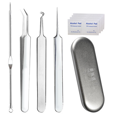 

Skinny acne pinning hook 4 sets MF5035 (boxed with alcohol cotton beauty acne acne acne clip to blackhead acne)