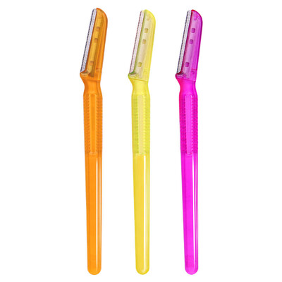 

UPLUS color protection reticulate large eyebrow knife two sets Japanese blade wiping eyebrow knife shaving knife scraper color random