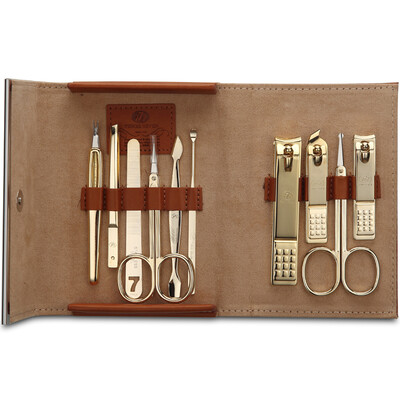 

【Jingdong Supermarket】 777 Nail Knife Set Nail Clamp Clamp Repair Beauty and Beauty Combination 10pcs Set NTS-3005G Teak Brown (Import