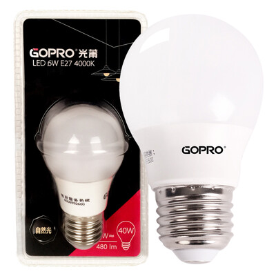 

Jingdong supermarket] light Po GOPRO LED bulb 6W 4000K natural light E27 big screw mouth