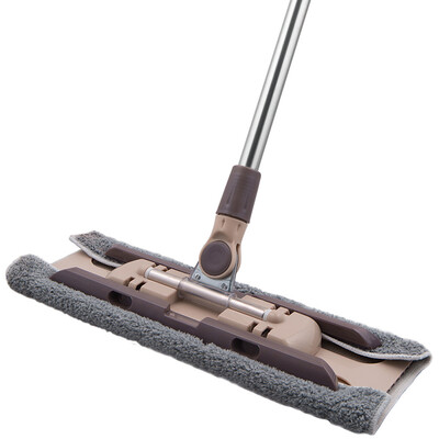 

Green source stainless steel floor flat mop wood floor tile home push flat mop clip towel absorbent mop head rod rotatable mop