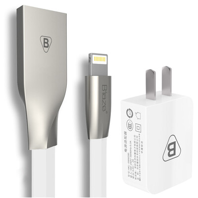 

BIAZE Apple 8/7/6 кабель для передачи данных сплав цинка 1,2 м белый + 5 В / 2 А мобильный телефон плоский зарядное устройство iPhone5 / 6s / 7 Plus / 8 / X новый iPad Air Mini M2 + K8