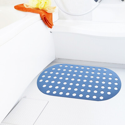 

LIDIMEI concentric pressure PVC bathroom mat oval sky blue molding PVC 39 74cm