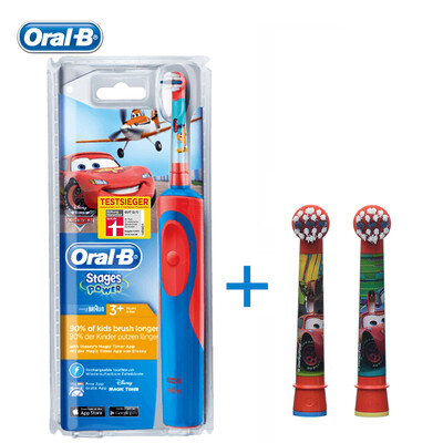 

Oral B D12513K Children Electric Toothbrush Safety Rechargeable Waterproof Princess Braun Teeth brush + 2 heads for Kids Ages 3+
