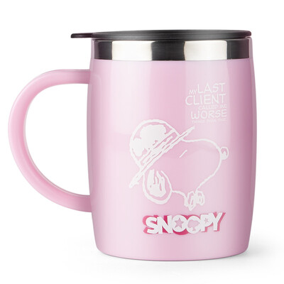 

Snoop (SNOOPY) office white collar cup stainless steel leisure couple insulation cup 350ml white SP-N109