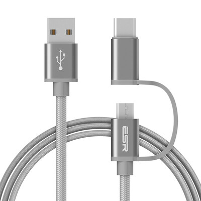 

ESR 2-in-1 Micro USB Type-C Cable for Data Transfer&Charging