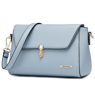 

DOODOO lady bag Messenger bag female shoulder bag female Japan&South Korea simple small square bag handbag OL commuter fashion handbags D6082 flax blue