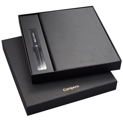 

COMIX C8301 Compera leather surface of the business package notebook diary of the pen pen box loaded black A5 the 1 pen 6 ink bag