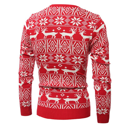 

Men's Casual Long-sleeved Christmas Deer Pullover Sweater