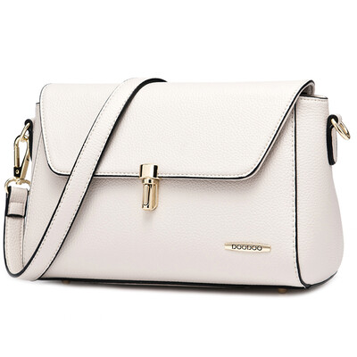 

DOODOO lady bag Messenger bag female shoulder bag female Japanese&Korean simple small square bag handbag OL commuter fashion handbags D6082 meters white