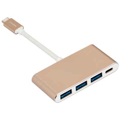 

MOMAX MOMAX Тип-C многопортовый конвертер Apple new MacBook расширение HUB адаптер PD быстрый заряд типа C переключатель 3.0 + 3usb HUB сплиттер шампанское золото