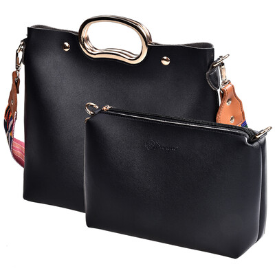 

Bean Drumstick trend shoulder bag female Korean casual fashion ribbon Messenger Messenger two-piece kit G00279 brown
