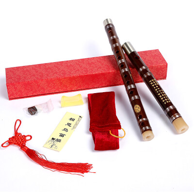 

Jingdong supermarket] Acacia birds (LOVEBIRD) flute flute bamboo flute double insert two flute performance level F tune 5 years of hardwood folk music instrument XS1027 character red