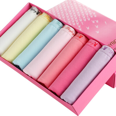 

Playboy Female Elastic Cotton Macaroon Purple Underwear Waistline Triangle 7 Week Underwear Gift Set Mixed Color XXL 17095