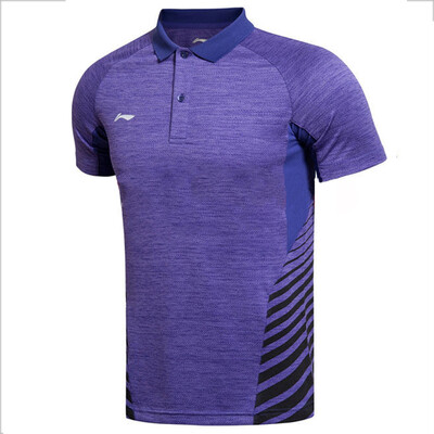 

Li Ning LI-NING AAYK035-3 Badminton Men&39s T-shirt deep blue&gray gray M