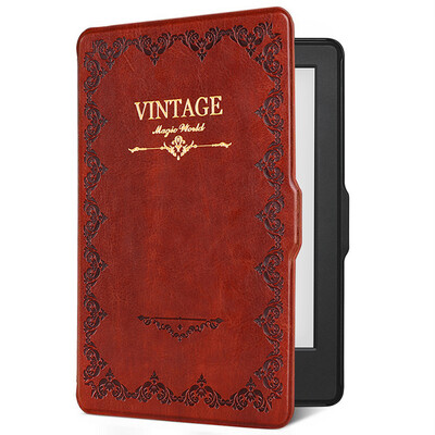 

Natusun fit Kindle 558 version of the protective cover shell retro magic book series new Kindle e-book sleep gloves dark brown