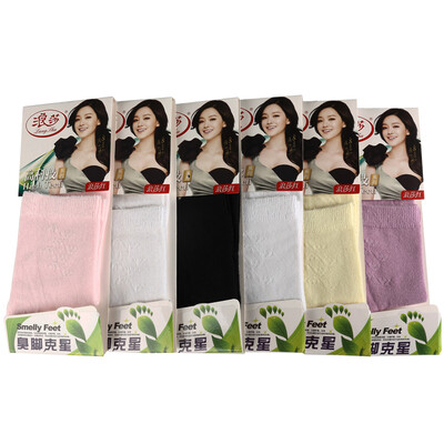 

Jingdong supermarket Langsha socks female color cotton socks female socks black 6 double loaded 22-24cm